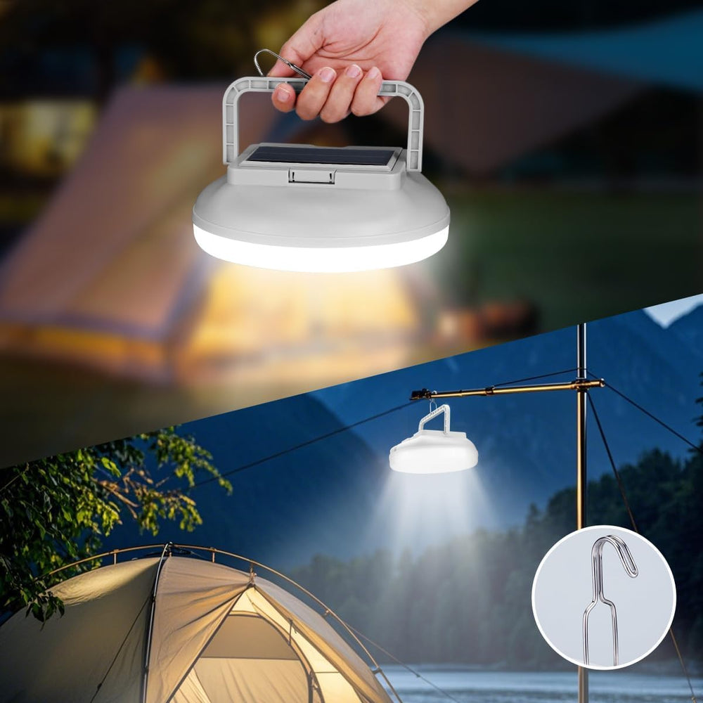 Solar Camping Lantern 126 LED, Rechargeable Hanging Tent Light