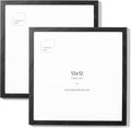 Opposite Wall - 12x12 in - Black Solid Oak Wood Picture Frame - Lightweight, Versatile & Shatterproof - Wall Hanging Poster or Photo Frame - Wall Decor for Office, Gallery & Home - 2 Pack