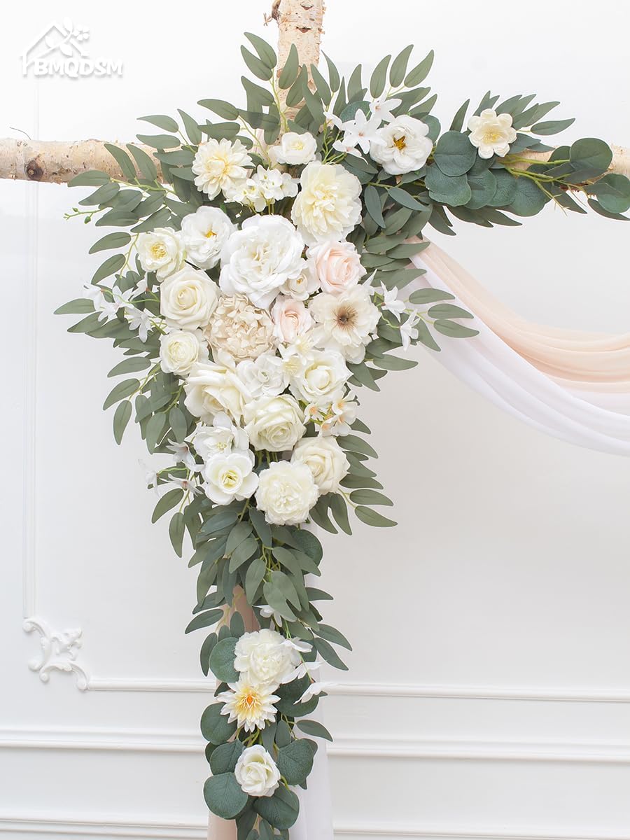 Faux Flowers Arch Flowers with Drapes (Set of 4) Wedding Decor and Wedding Ar...