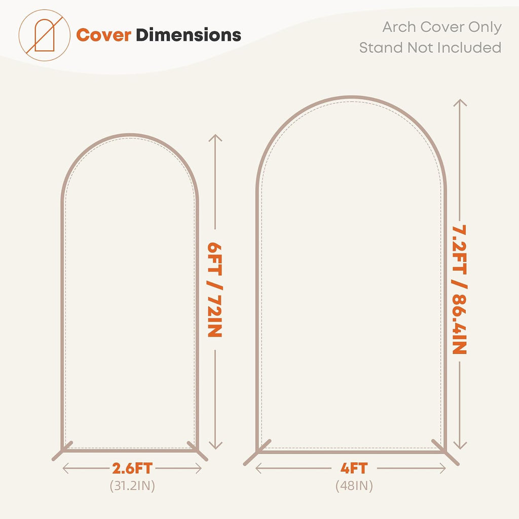 Gold Black Glitter Arch Backdrop Cover 2Set 6 7.2FT Double-Sided