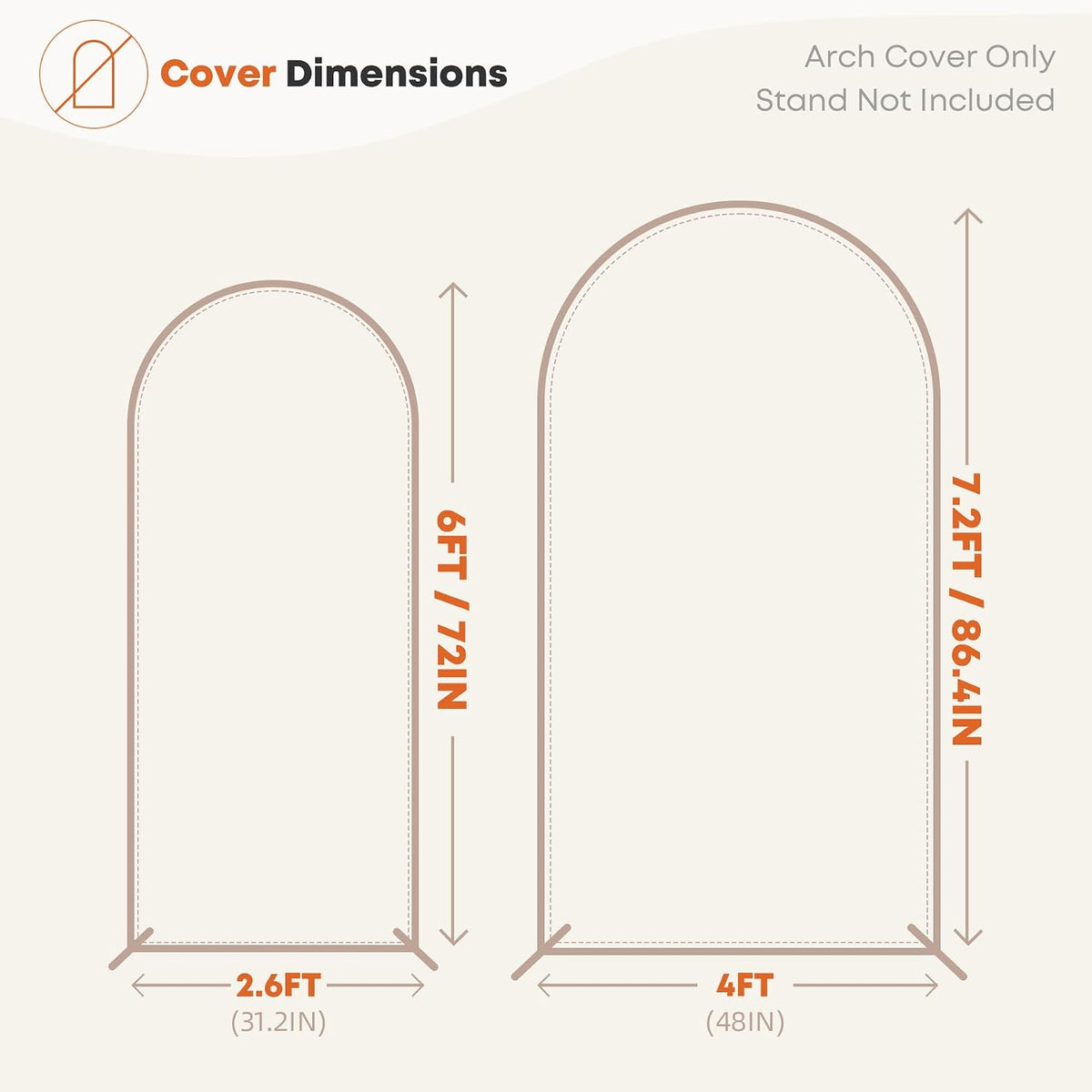Gold Black Glitter Arch Backdrop Cover 2Set 6 7.2FT Double-Sided