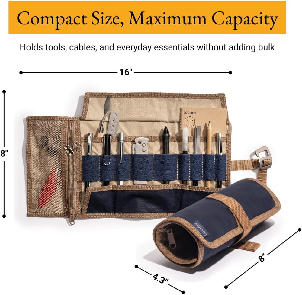 LOCHBY® Art & Electronic Organizer | EDC Roll-Up Tool Bag for Pen Lovers ...