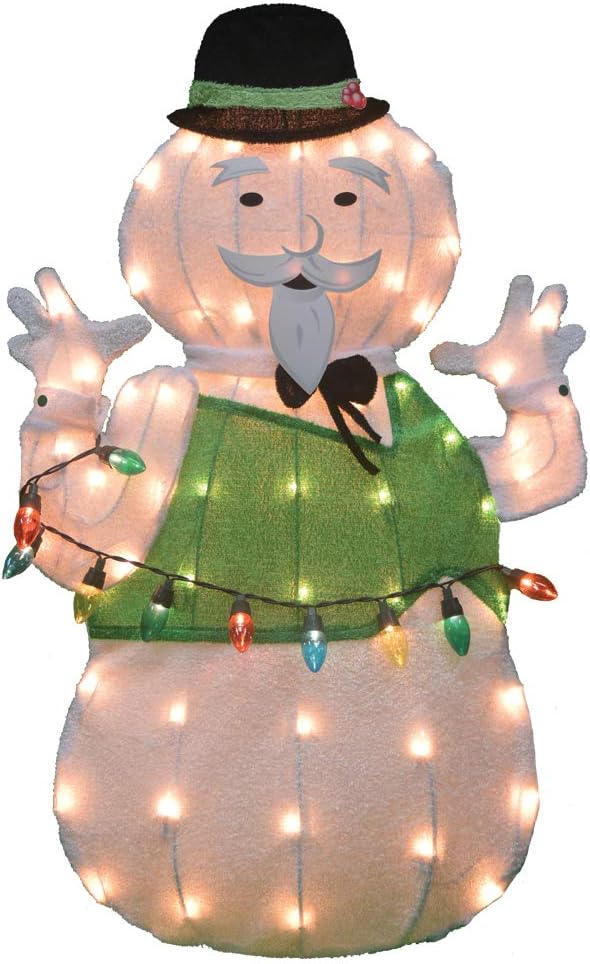 32" Rudolph 2D Pre-Lit Yard Art Sam The Snowman