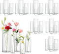 40pcs Glass Vase for Centerpieces, 4,6,7.5,8,10 inch Tall Clear Cylinder Flower Vase Bulk Floating Candle Holder for Wedding Table Home Décor and Party