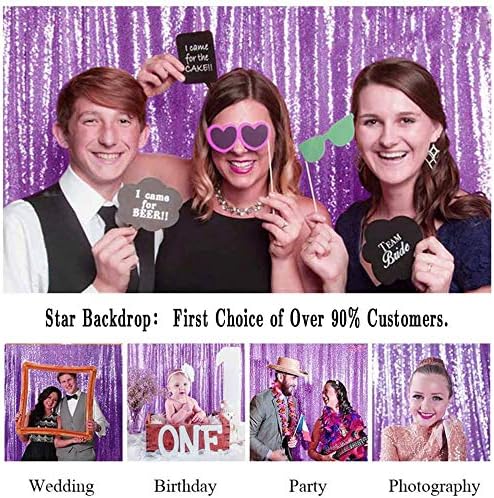 Eternal Beauty Lavender Sequin Backdrop, 6x8 Ft Glitter Background Curtains for Shimmer Photography Party Wedding Birthday Back Drop Decor