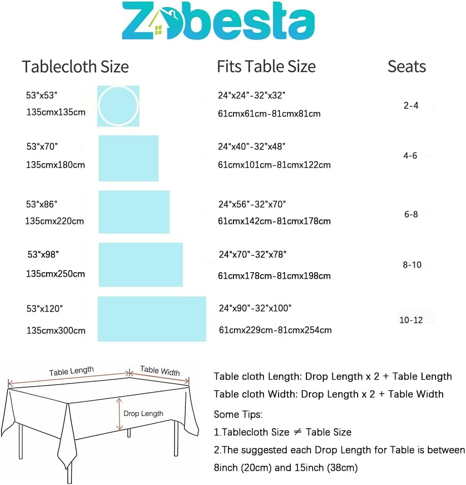 Zobesta Orange Tablecloths Rectangular 98x53 Inch Fall Table Cloth Linen