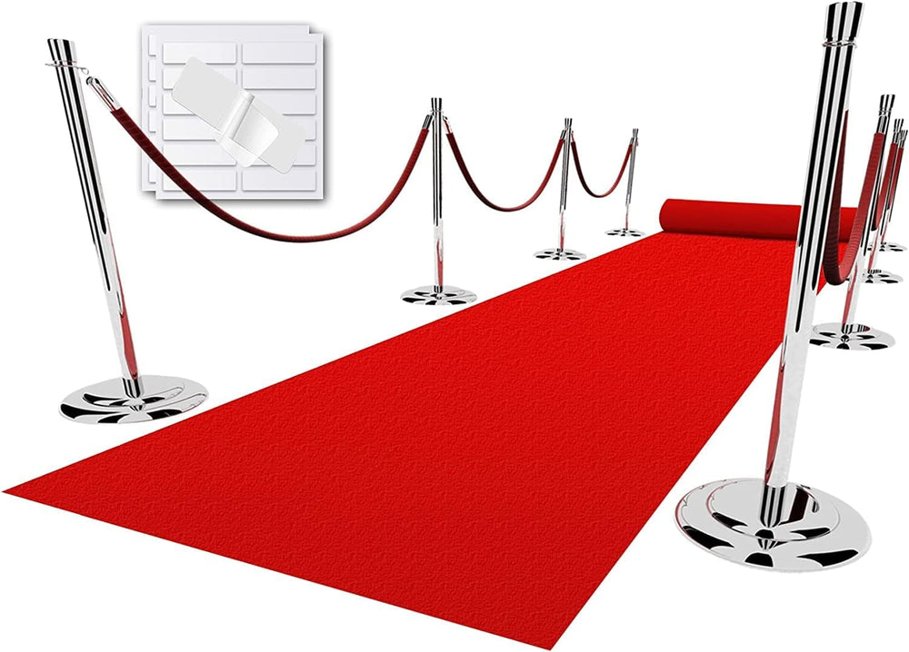 EZLucky Red Carpet Runner for Party, 4X15 ft, 130 GSM Felt Non-Woven with Dou...