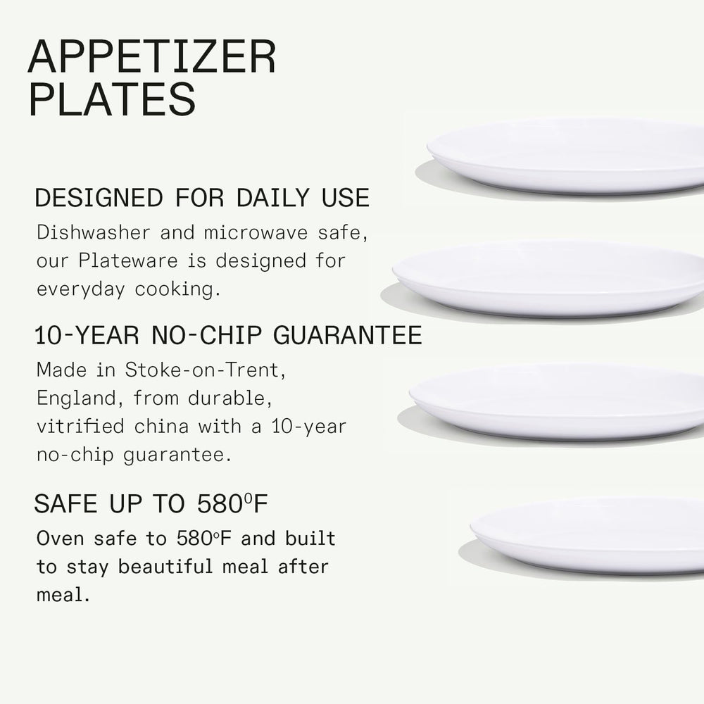 Made In Cookware - Set of 4 - Appetizer Plates - White - Porcelain - Crafted ...