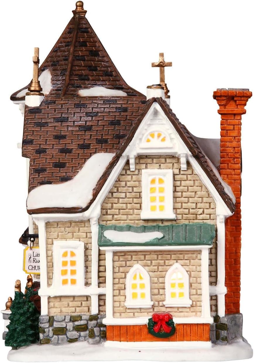 lemax christmas village little river church battery operated shown in use