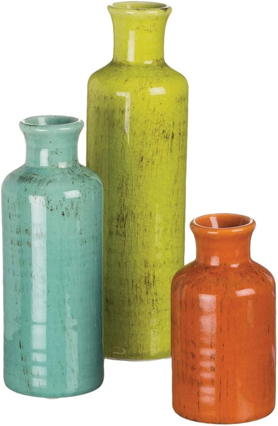 Sullivans Vase Set, Farmhouse Decor, Vases for Your Kitchen, Bedroom, Office, Living Room Bathroom, Mantle & Shelf Home Decor, Centerpiece Table Decorations (CM2334)