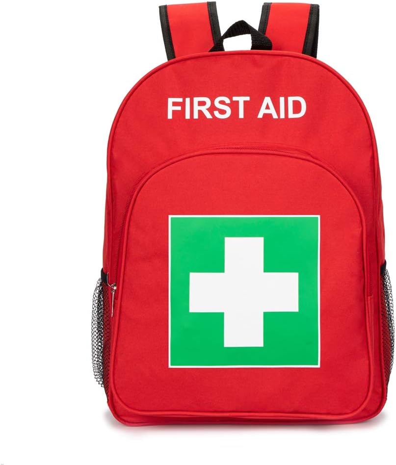Red Emergency Bag First Aid Backpack Empty Medical Treatment First Responder ...