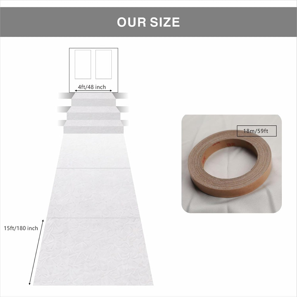 4ftx15ft White Carpet Runner for Wedding,350GSM Thickening Felt