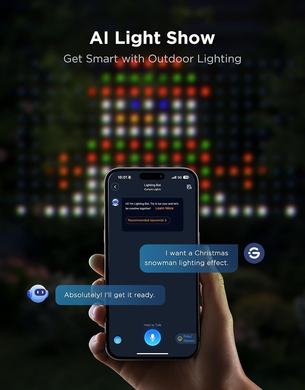 Govee Outdoor Net Lights, 2.8 * 9.4ft with RGBIC,DIY Functions and 480 LEDs