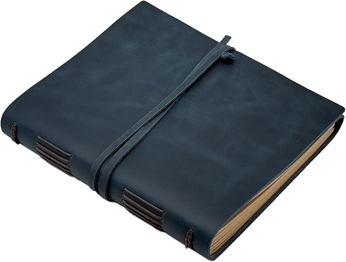 Large Notebook Journal - Genuine Leather Journals for Writing A4 Size Diary 8x10 Inch, Notepad For Women and Man, Gifts,Work,Travel Dark Blue