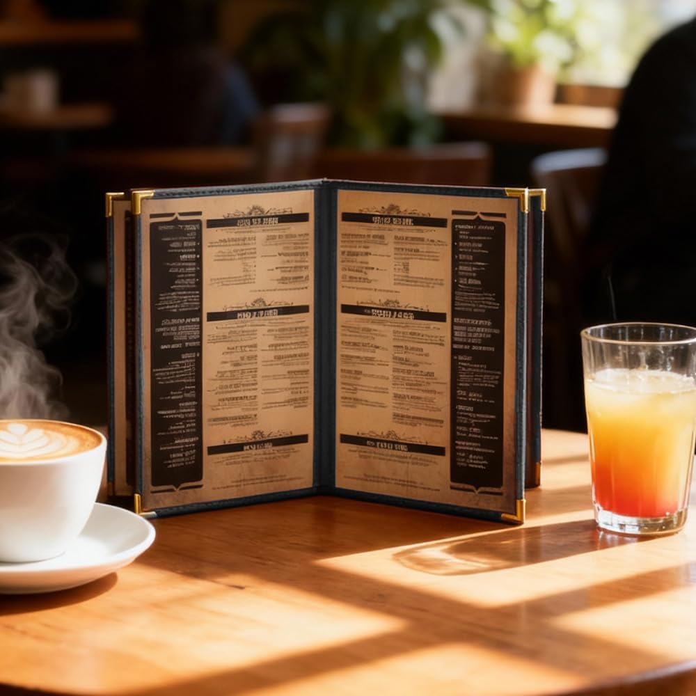 Goodsmart Pajco Style Restaurant Menu Covers – Pack of 10, Side-Loading Menu ...