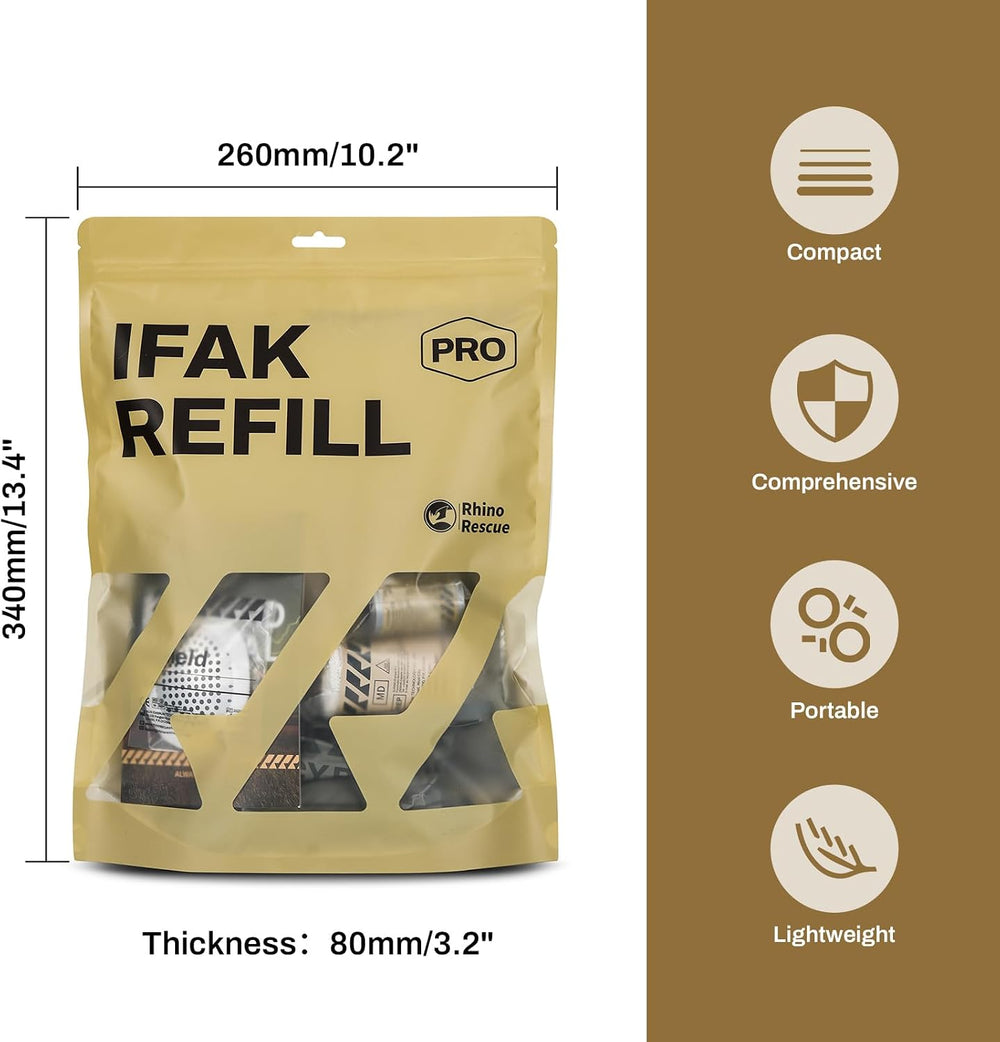 RHINO RESCUE IFAK Refill Kit 17Pcs First Aid Kit with CAT Gen-7 Tourniquet