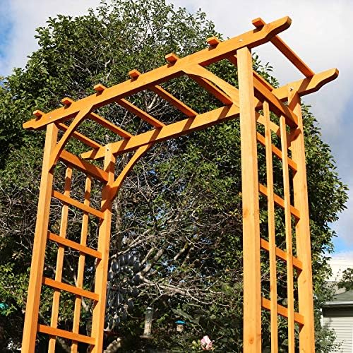 Sunnydaze 78-Inch Wooden Garden Arbor Walkway Wedding Arch - Durable Wood with Weather-Resistant Wood Finish