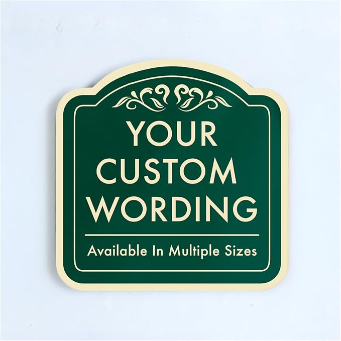Custom Decorative Outdoor Metal, Personalized Aluminum, Customized Driveway, Waterproof Signs Made In USA - Design 1 Forest Green 12x12 In