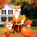 6FT Thanksgiving Inflatables Fox Outdoor Decorations, Fall Inflatable Decor