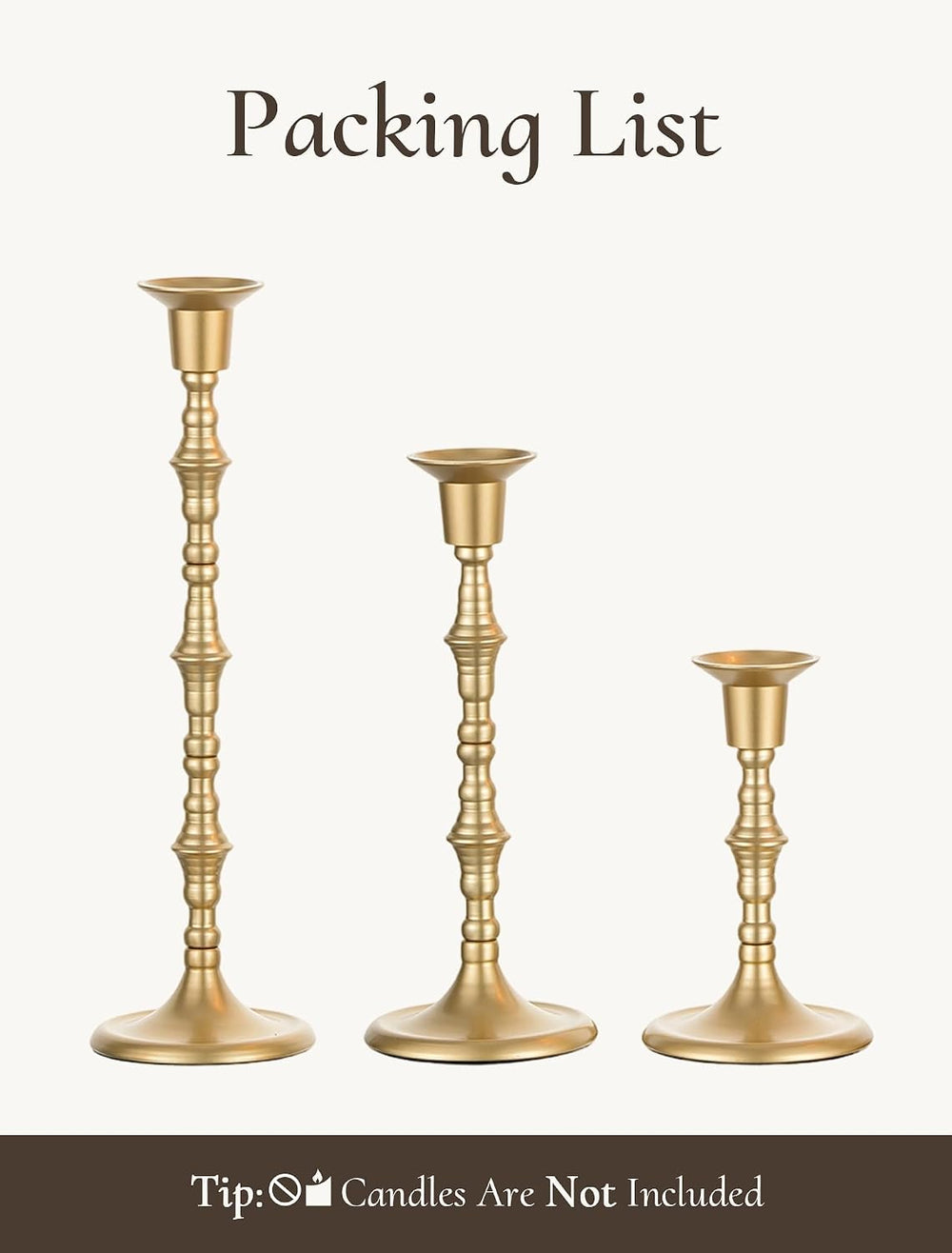 Gold Candlestick Holders Vintage: Brass Taper Candle Holders