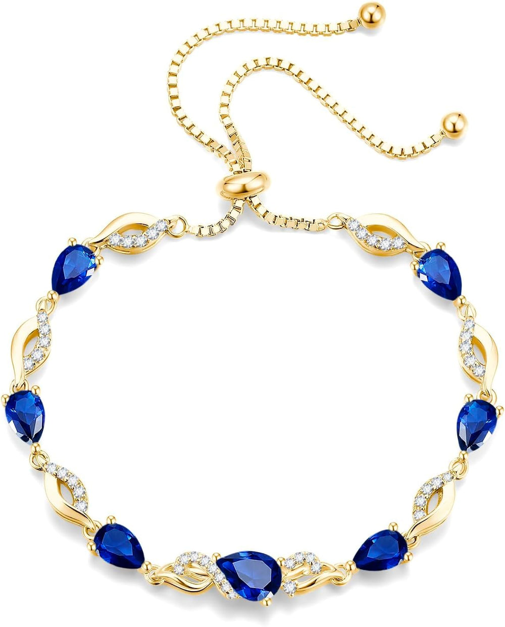 FANCIME Birthstone Adjustable Tennis Bracelet for Women