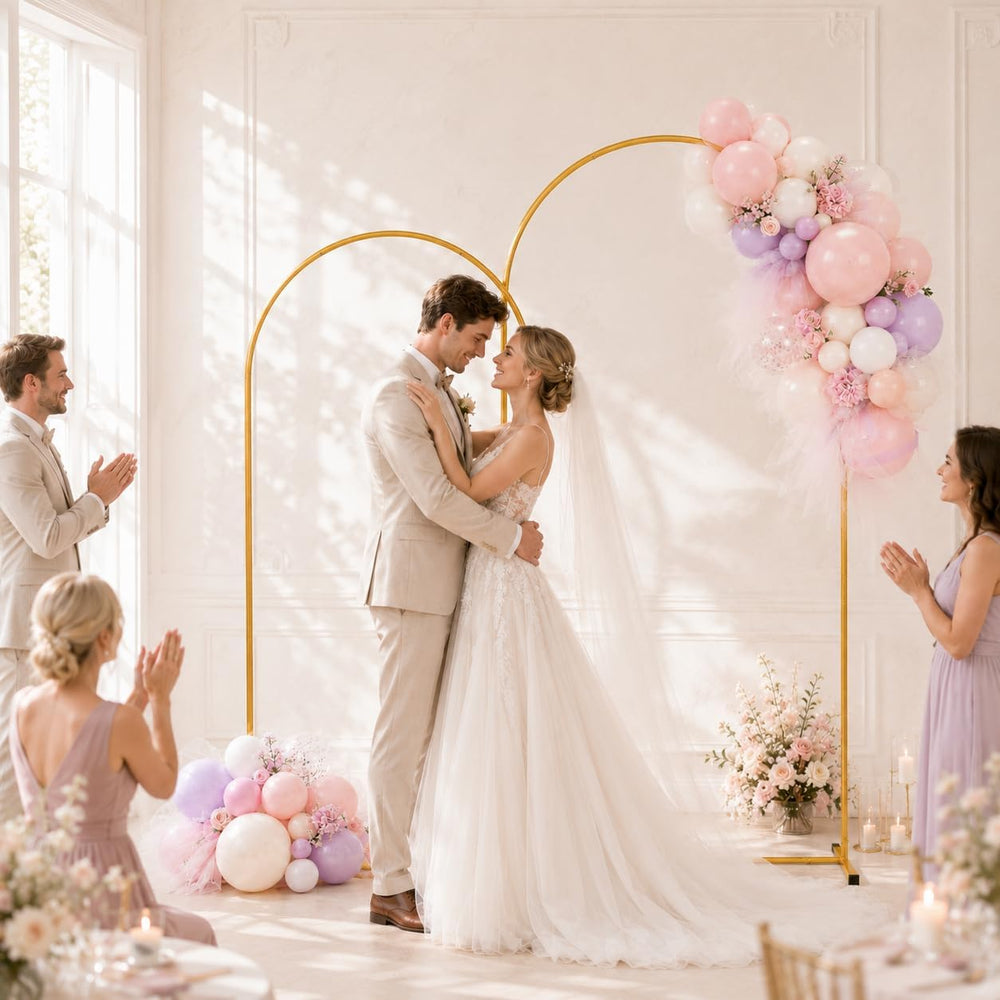 7.2 FT Metal Arch Backdrop Stand, Balloon Backdrop Arch Stand for Party