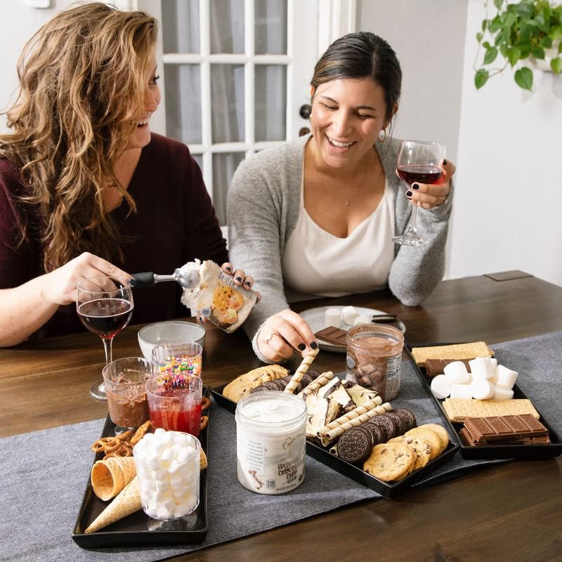 Home Beets Matte Black Ceramic Serving Platters (14 x 6 Inch Rectangle Plates...