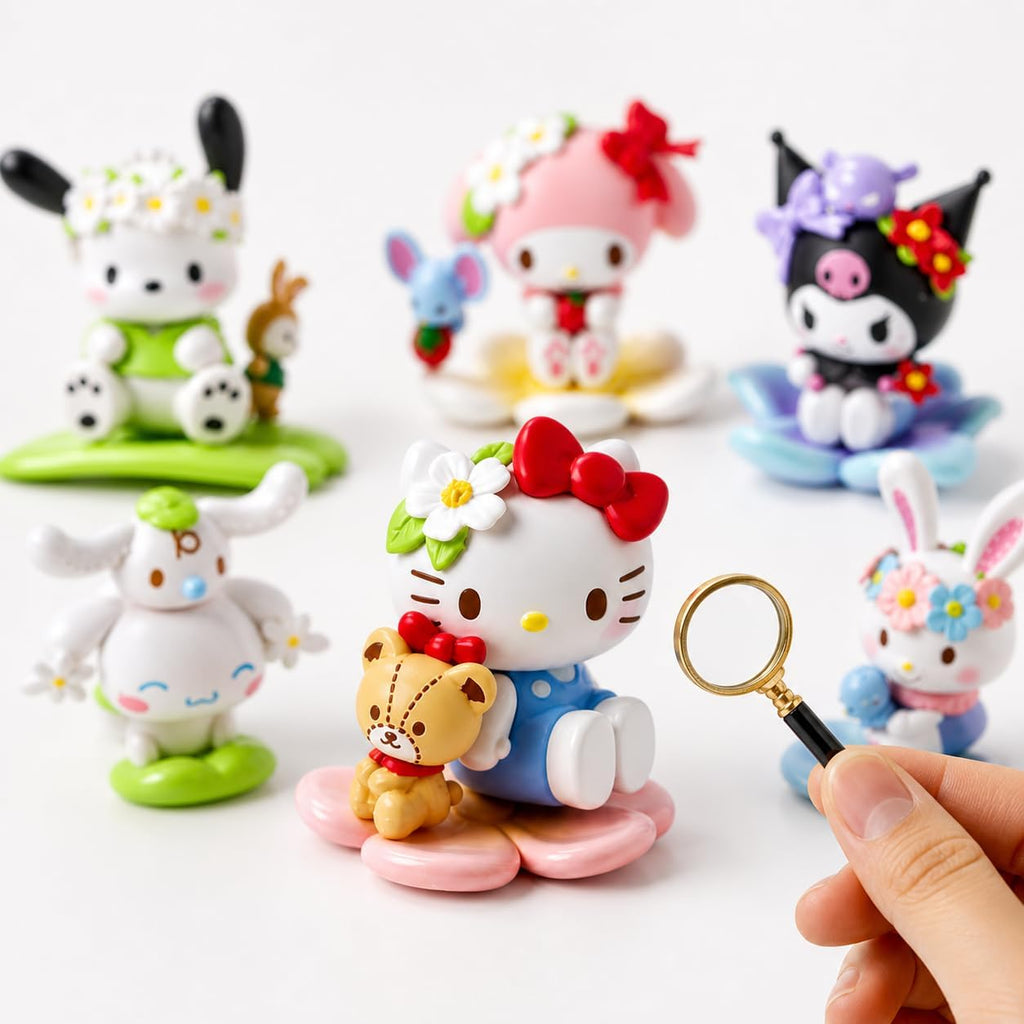character action figures 6-pack | 3.5-5" pvc collectible, close-up detail