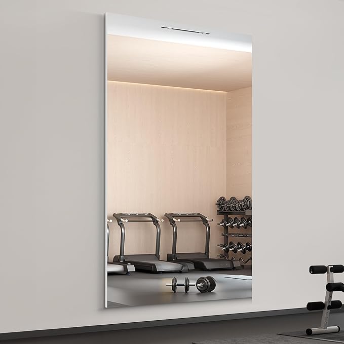 brisafe 71" x 40" Full Length Wall Mirror for Gym, Dance, Home & Yoga - Easy Install, Ultra-Light Shatterproof Nano Material Cuts 60% Commercial Insurance Costs