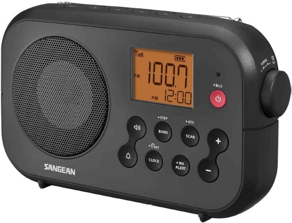 Sangean PR-D12 AM/FM NOAA Weather Alert Digital Tuning Portable Radio, Black