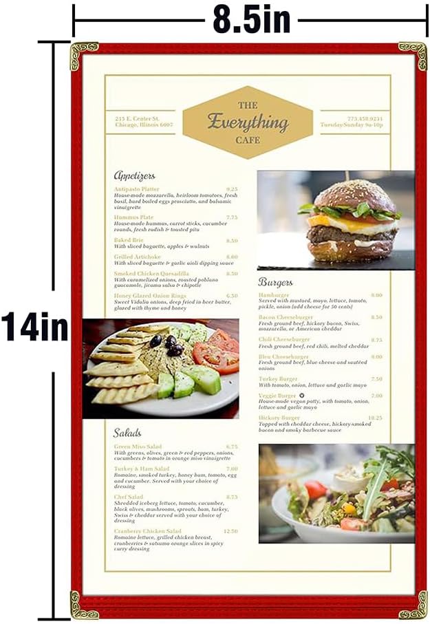goodsmart restaurant menu covers – 25 pack red, side view