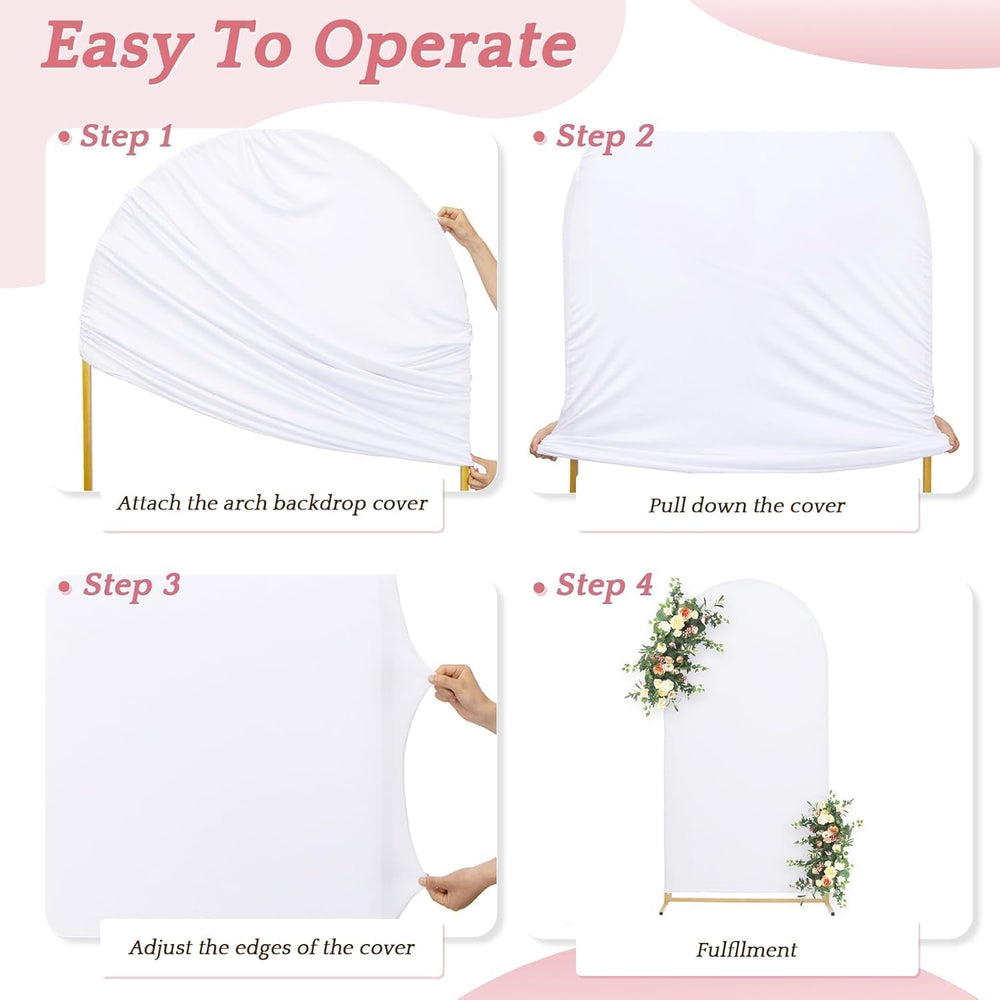7.2FT Metal Balloon Arch Stand and Cover Set, Gold