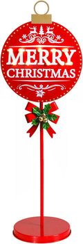 Christmas Signs with LED Lights,Battery Operated Metal Outdoor Porch Decor