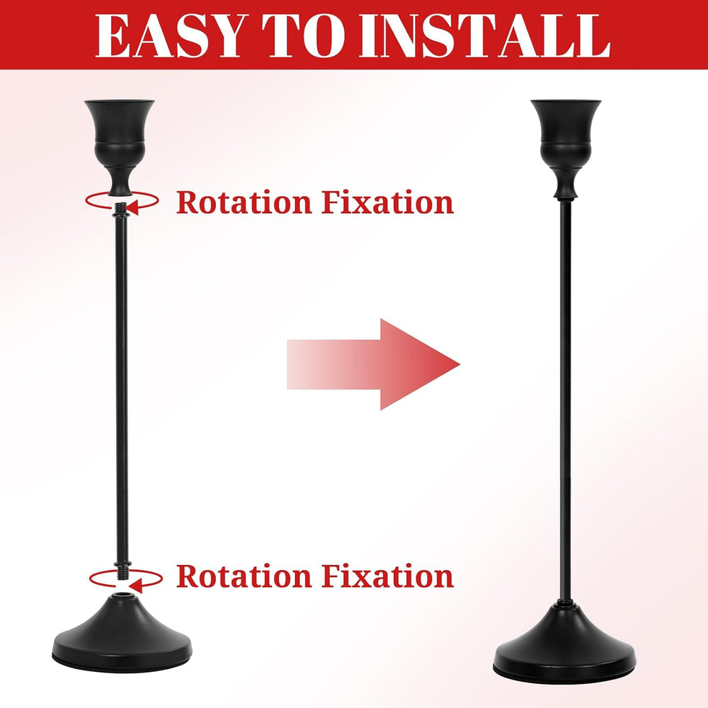 Matte Black Candlestick Holders 12 PCS,Metal Taper Candle Holder