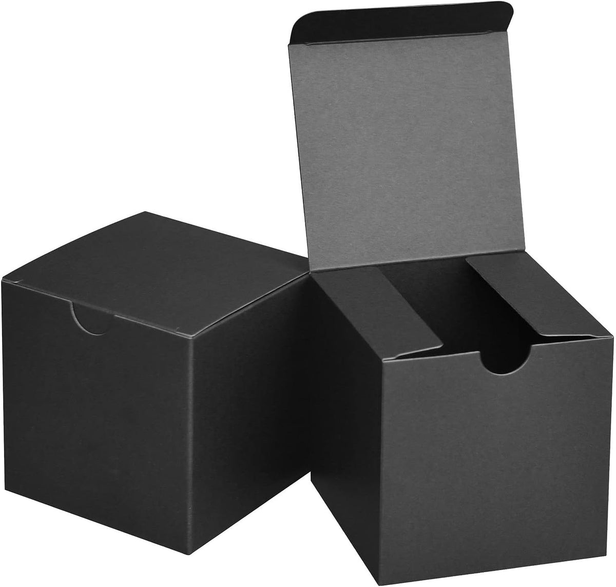 Small Black Gift Boxes 3x3x3 Black Kraft Paper Boxes for Gifts, Party Favors, Showers, Crafts, Candy Boxes, 100 Pack, Matte Black, 3 x 3 x 3 inches