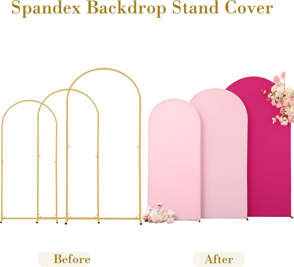 Pink & Hot Pink Arch Backdrop Cover Set of 3-6ft,6.6ft,7.2ft Arch Covers