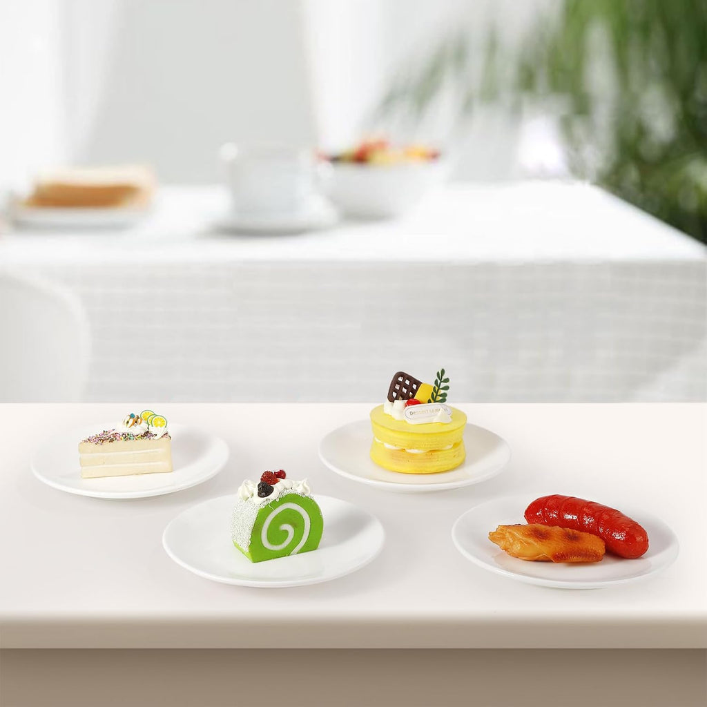 porcelain dessert plates,6 inch white appetizer plates,round small, package contents