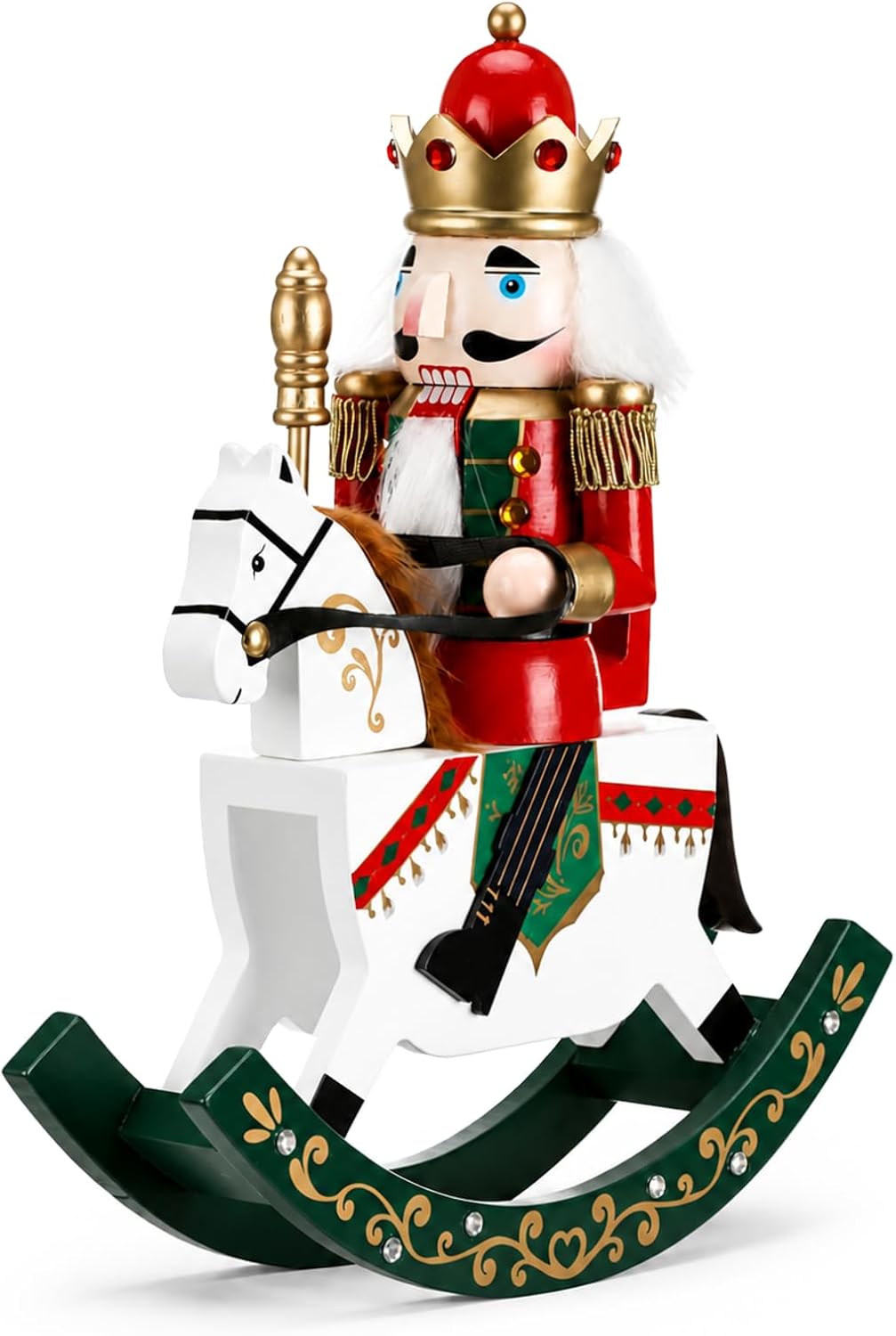 SiliFine 10in Christmas Nutcracker Wooden Nutcracker Figures, King Style