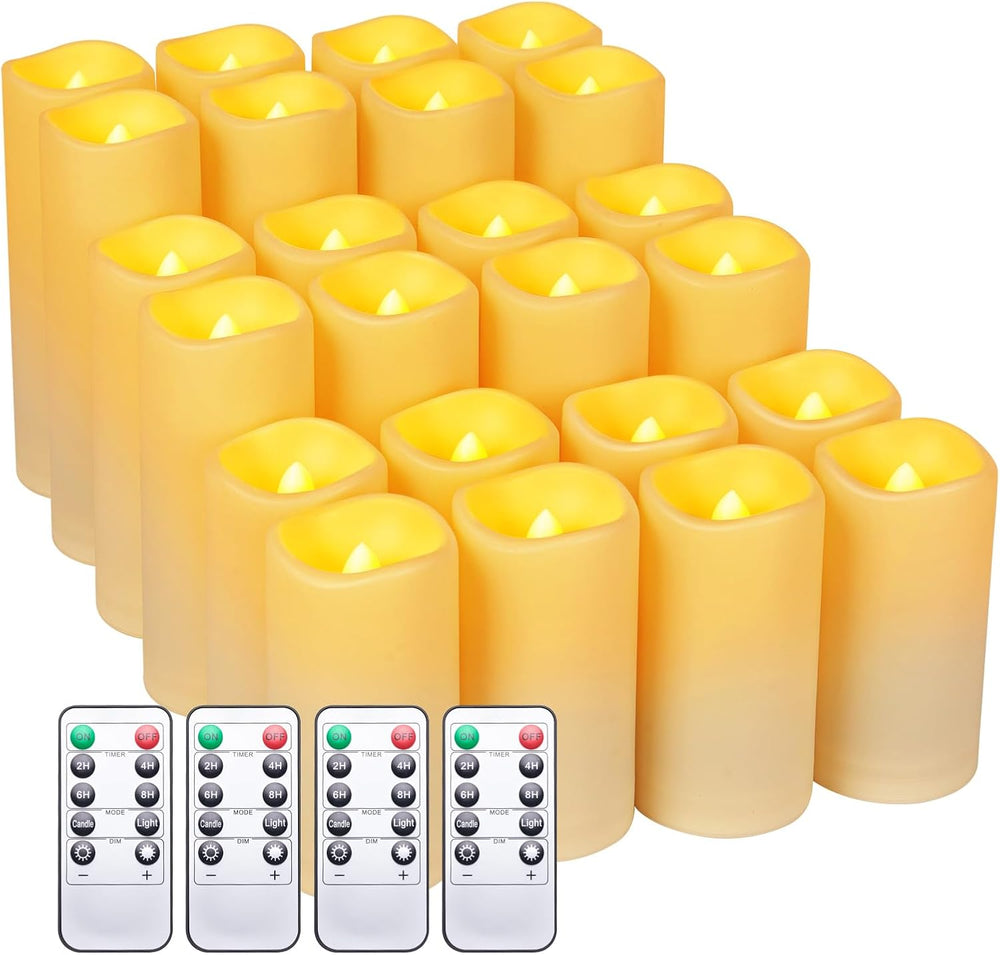 24Pack Flickering Flameless LED Candles with Remote Control,Waterproof Batter...