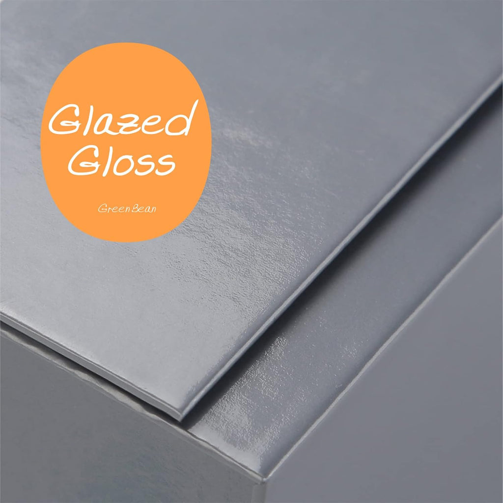 green bean 6 gift boxes 11x7.8x2.3 inches, grey showing dimensions