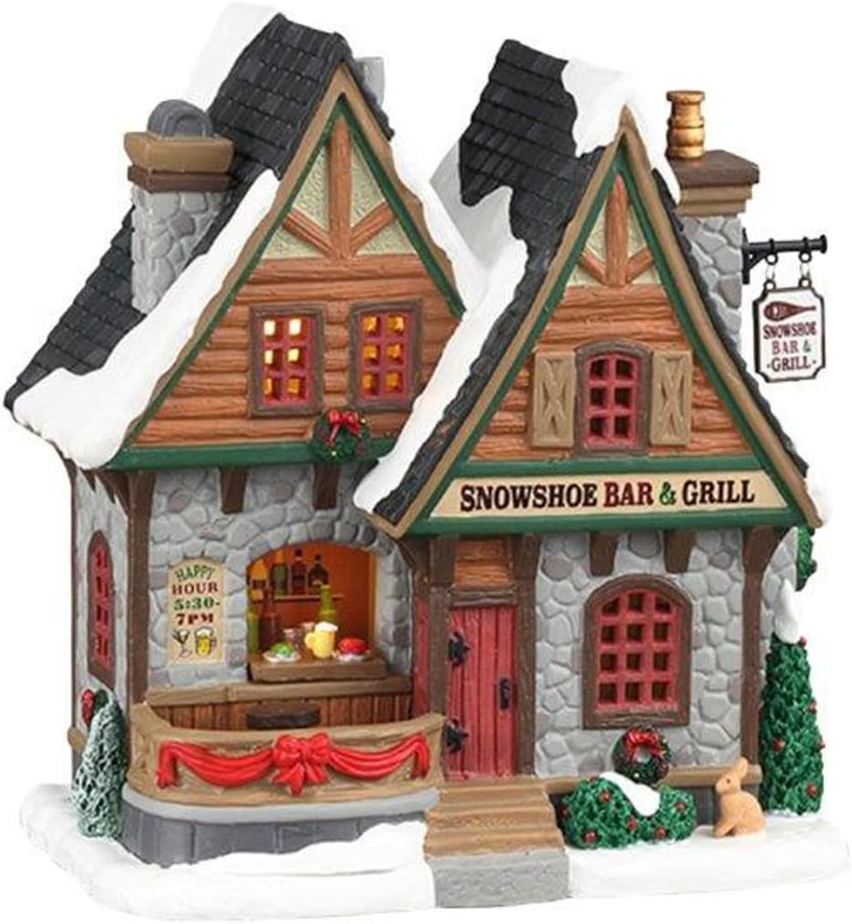 lemax village collection snowshoe bar & grill #05624 shown in use