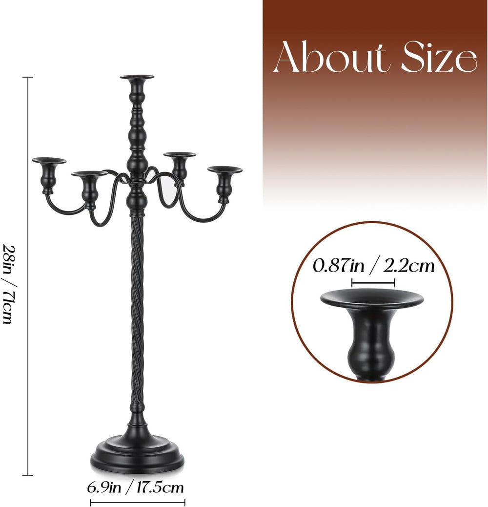 Candeldo 28 Inches Black Floor Candelabra Halloween Decorations Set of 2