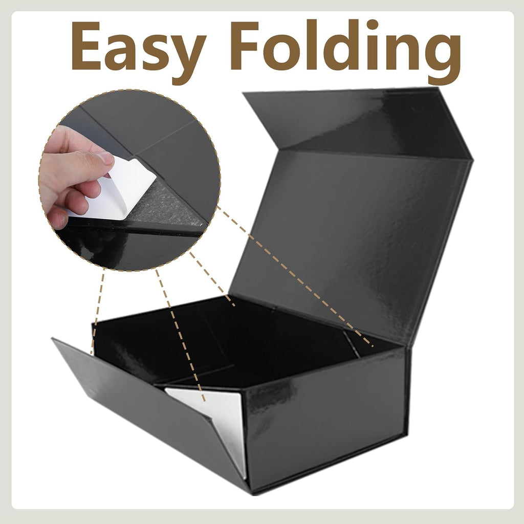 aimyoo black gift box, 13.8x9x4.3 in presents box on a desk or shelf