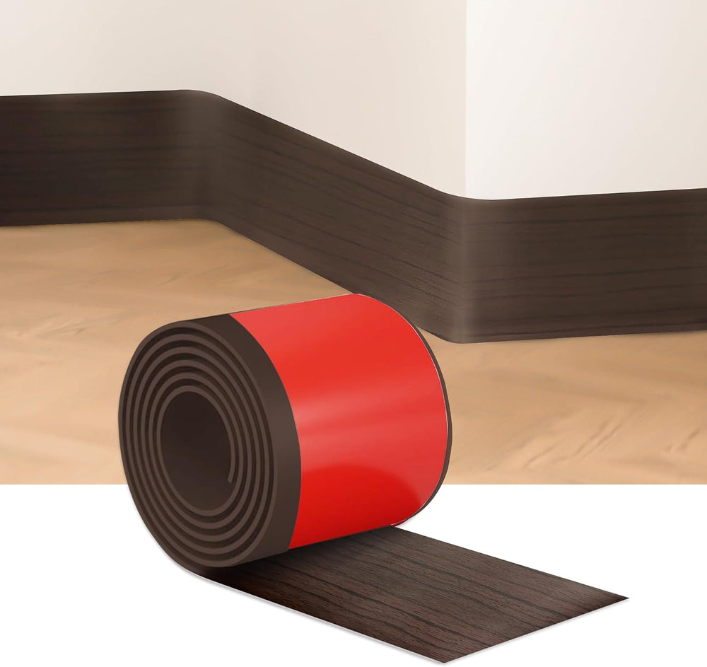 Black Walnut Wall Molding Trim 3 Inch x 20 Feet, Wall Base Baseboard Molding ...