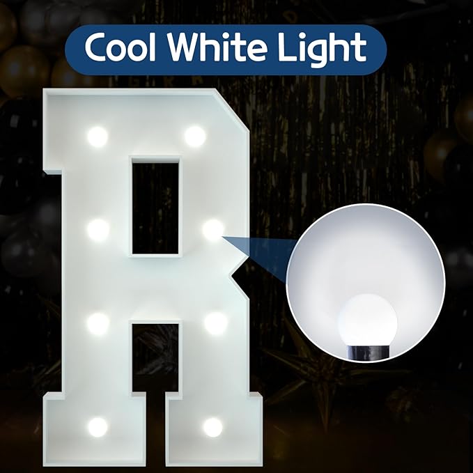 Marquee Letters 3 Feet Tall Large Light Up Letters Baby Shower Decorations Wedding Engagement Proposal White Party Decorations Marry Me Mr and Mrs Sign Big Cardboard Backdrop R