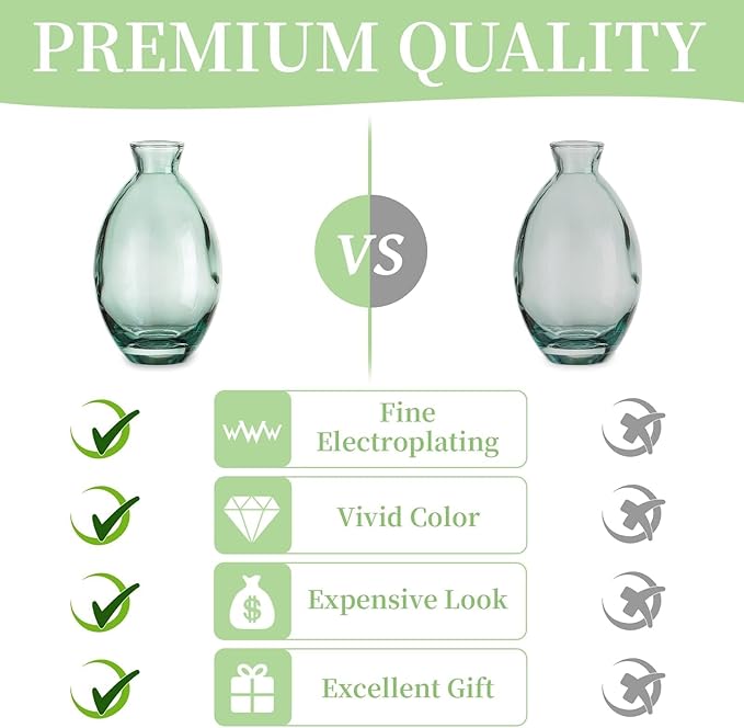 Glass Bud Vase for Centerpieces: 12Pcs Glasseam Green Mini Small Vases for Flowers Bulk Flower Vase Set Aesthetic Cute Handmade Tiny Short Wedding Table Centerpiece Decor