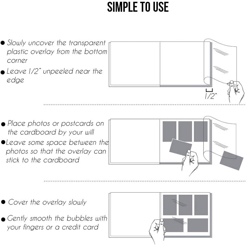 Photo Album Self Adhesive, Huge Magnetic Self-Stick Page Picture Album with L...