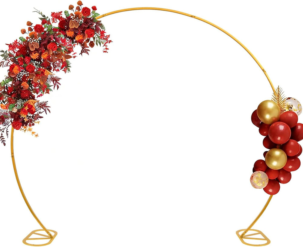 8ft Balloon Arch Stand,Round Backdrop Stand,Golden Circle Wedding Arch Frame ...