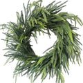 24 Inch Real Touch Norfolk Pine Christmas Wreath for Front Door Outside