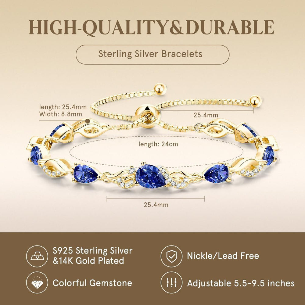 FANCIME Birthstone Adjustable Tennis Bracelet for Women
